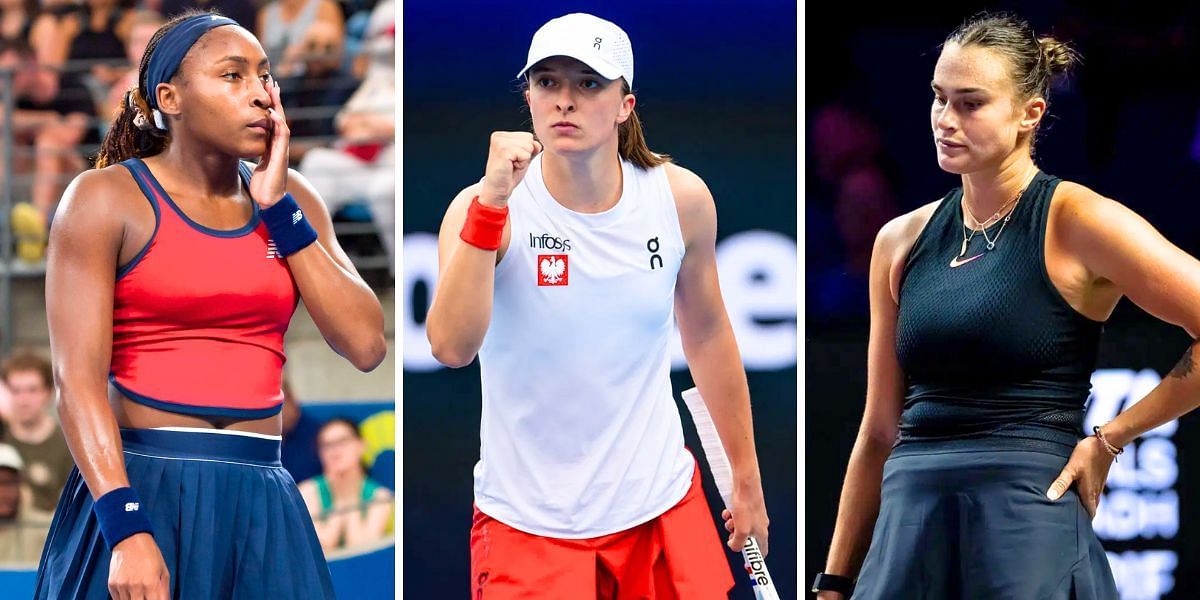 Coco Gauff (L), Iga Swiatek (middle) and Aryna Sabalenka (R) (Image Source: Getty)