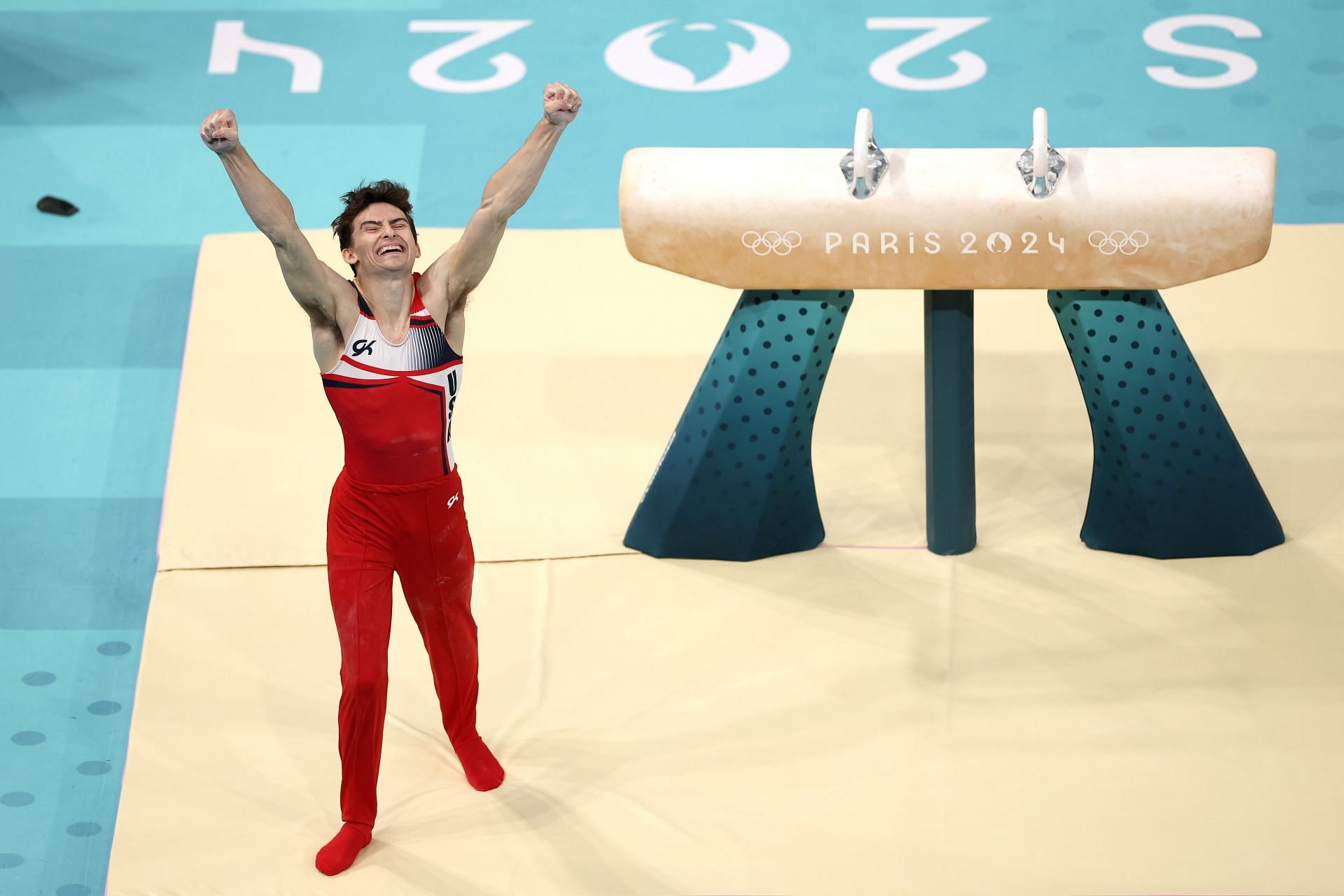 Stephen Nedoroscik at Paris Olympics (Photo by Jamie Squire/Getty Images)