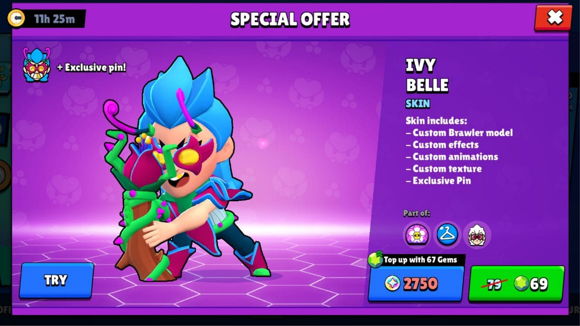 Brawl Stars Ivy Belle skin (Image via Supercell)