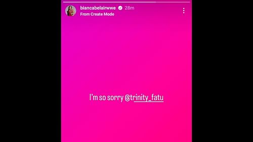 @biancabelairwwe's Instagram story