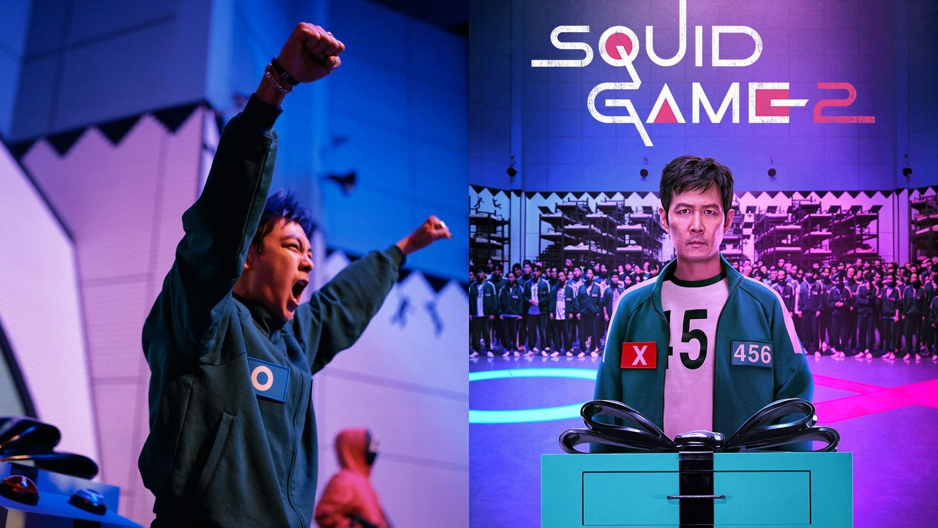 Squid Game 2 is streaming on Netflix. (Image via X/@NetflixKR and @netflix)