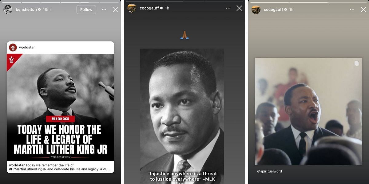 Coco Gauff and Ben Shelton honor Martin Luther King Jr Day (source: Instagram)