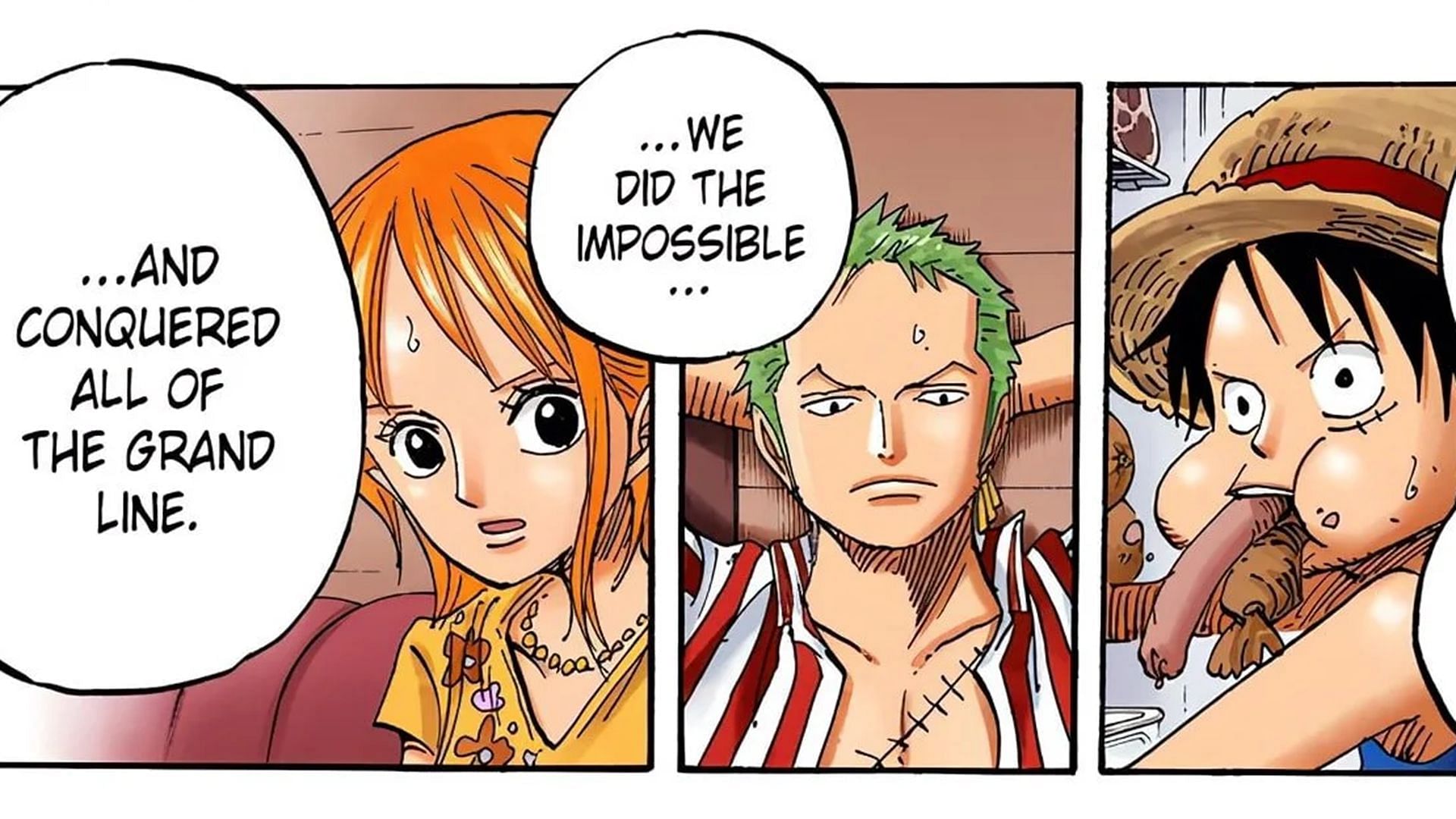 Luffy, Zoro, and Nami are the core characters of One Piece (Image via Shueisha)