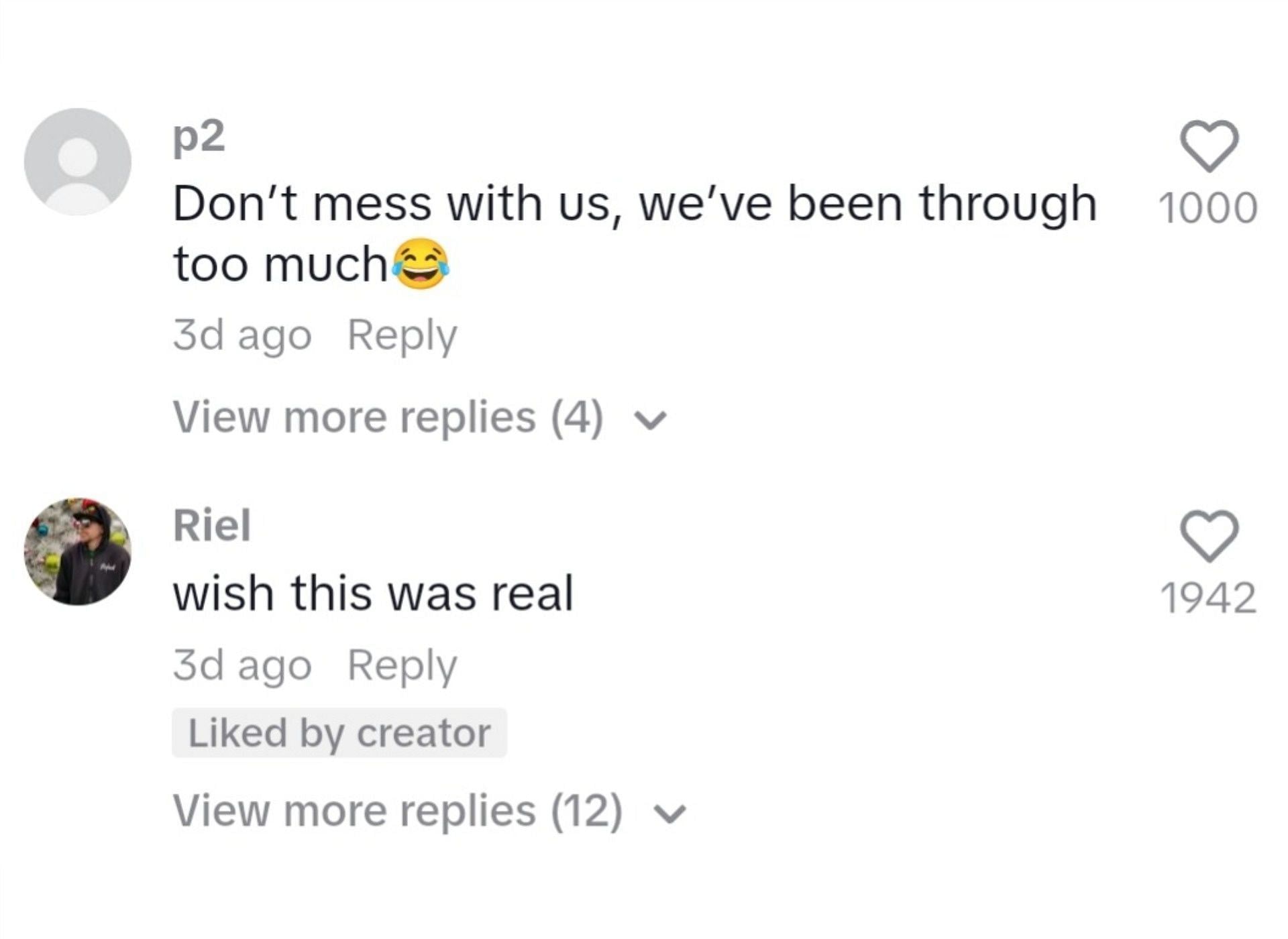 TikTok users comment under the video (Photo via TikTok/@newstomakeyoulaugh)