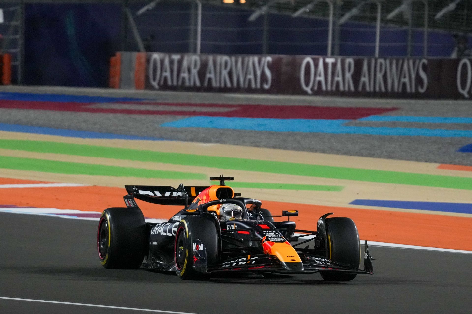 Max Verstappen drives the RB20 Honda RBPT during the Formula 1 Qatar Grand Prix - Source: Getty