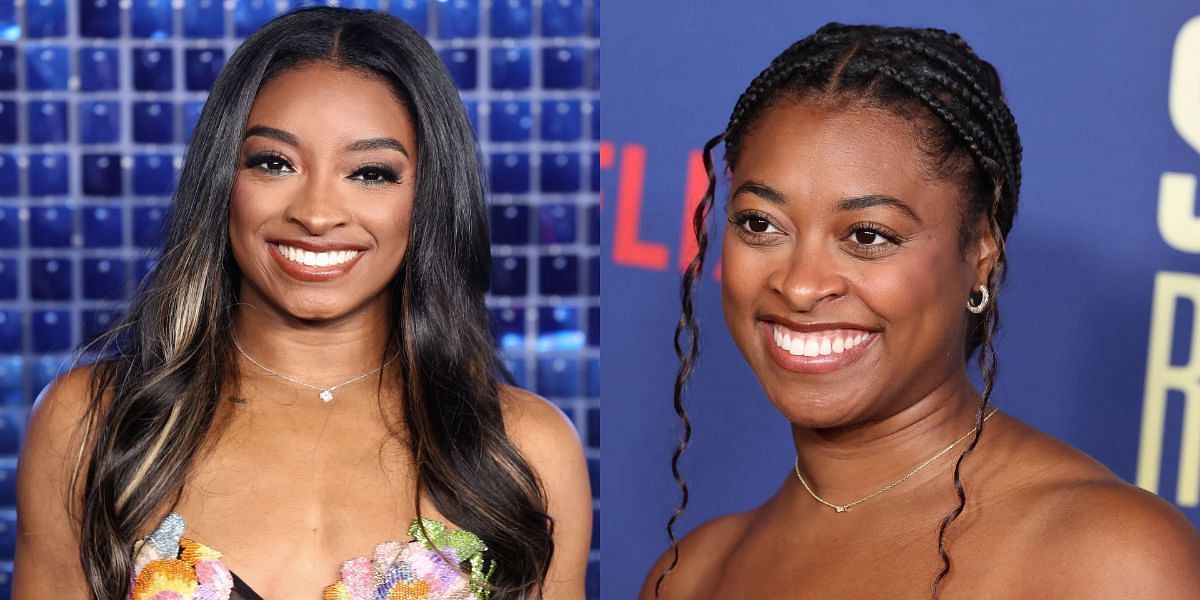 Simone Biles and Adria Biles were adopted by their grandparents in 2001. (Images by Getty)