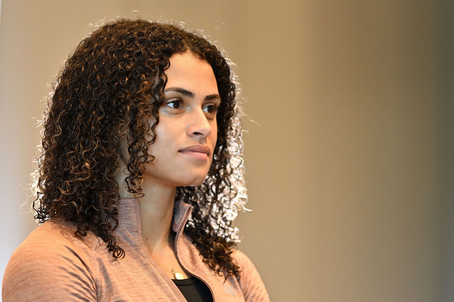 Sydney McLaughlin-Levrone during a press conference in Monaco. (Credits: Getty)