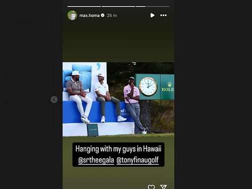 Max Homa hangs out with Tony Finau and Sahith Theegala (image via instagram@max.homa)