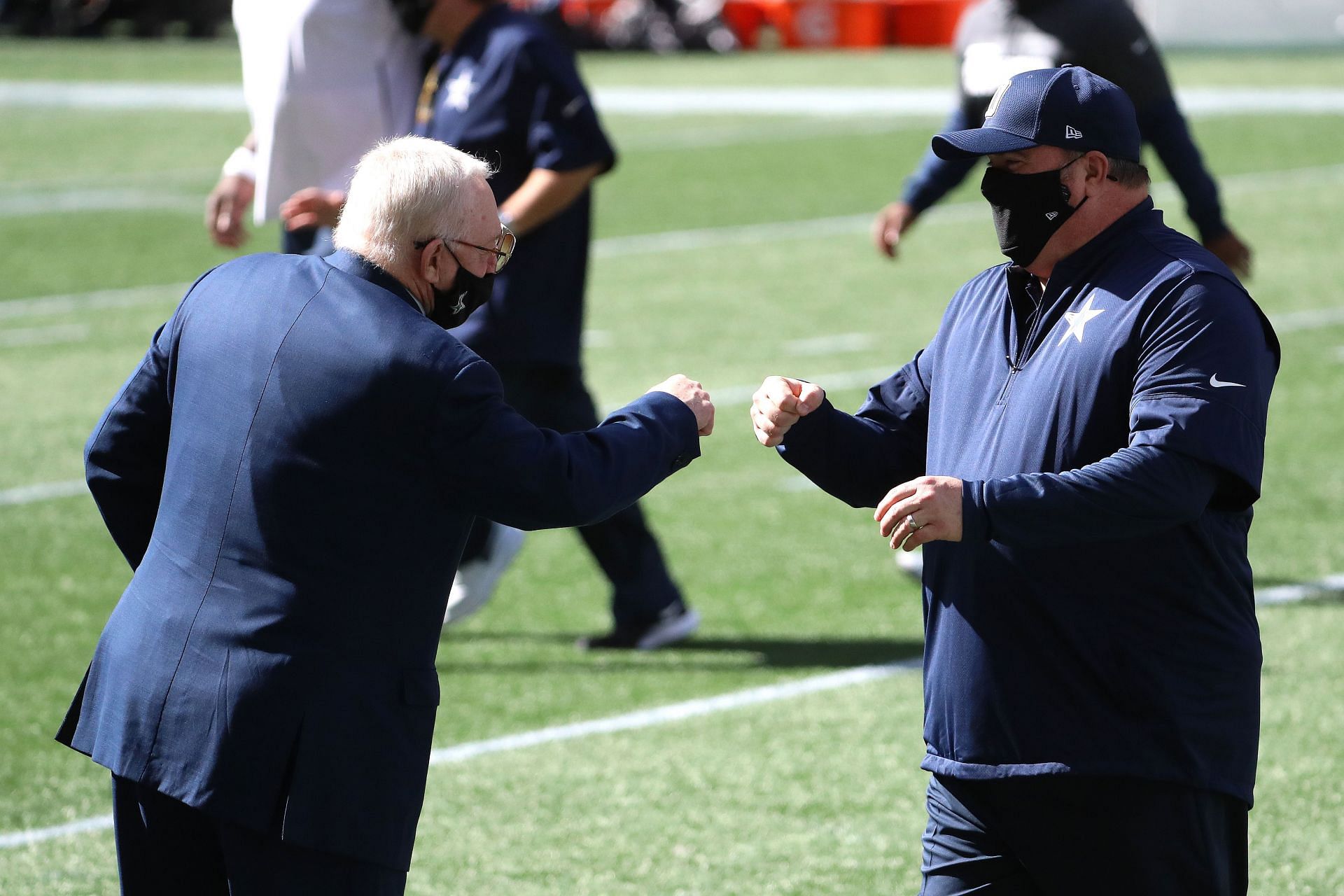 Jerry Jones, left, Mike McCarthy, right, duing Dallas Cowboys v Seattle Seahawks - Source: Getty