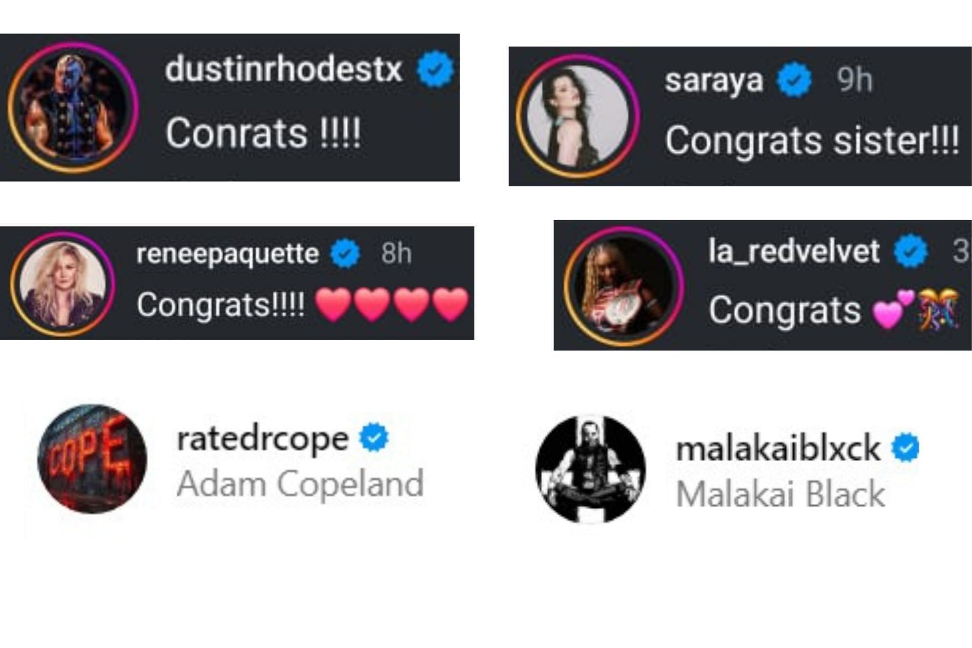 Multiple AEW stars reacted through likes and comments to the wonderful news shared by Ronda Rousey on Instagram