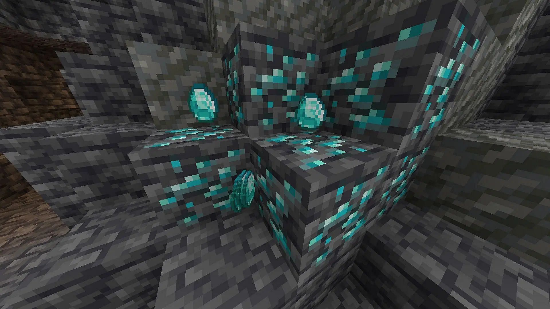 Finding diamonds in Minecraft is rare (Image via Mojang Studios)