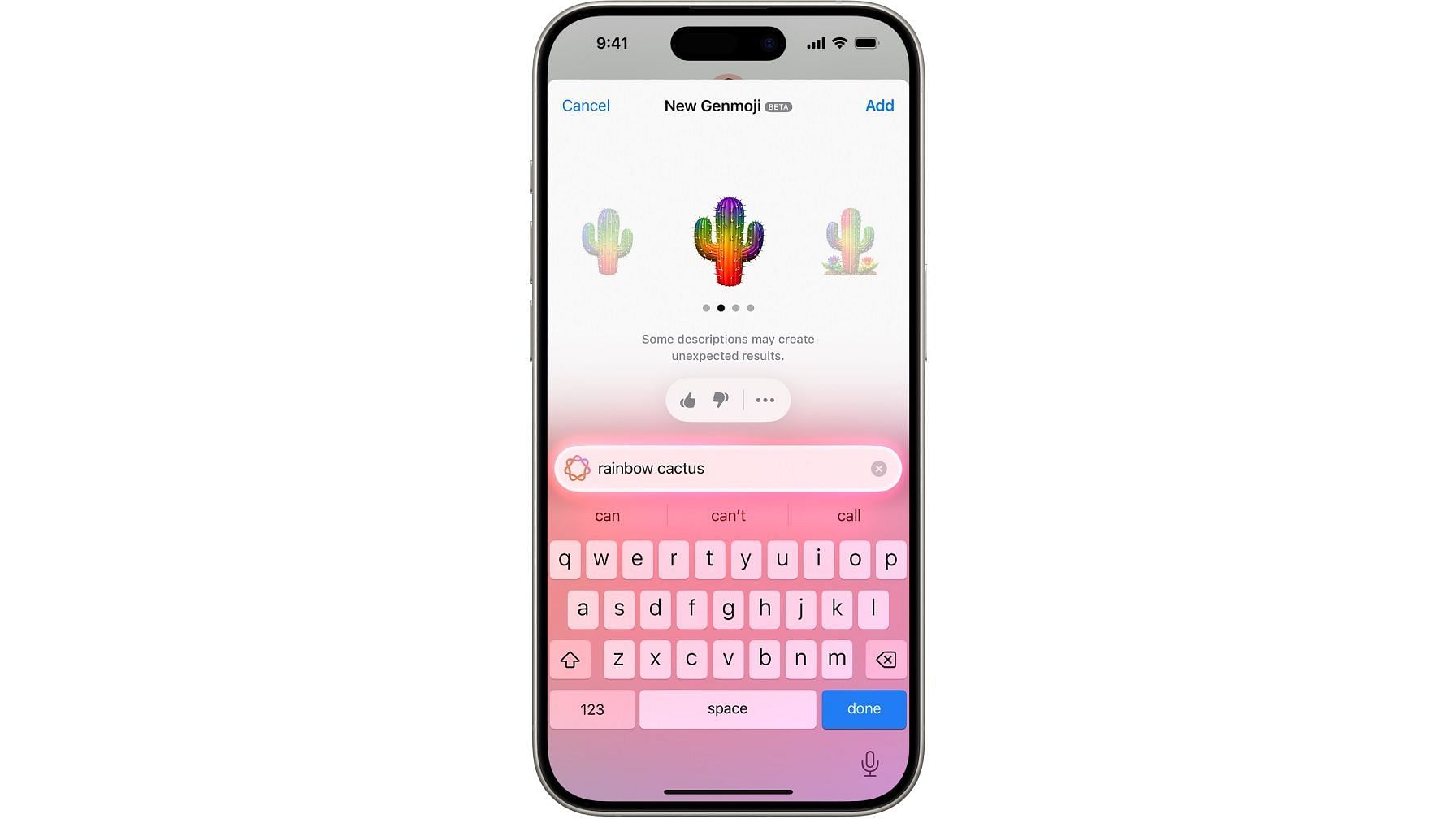 Genmoji creation (Image via Apple)