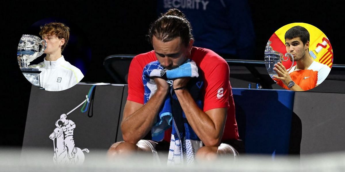 Jannik Sinner, Alexander Zverev and Carlos Alcaraz Source: Getty