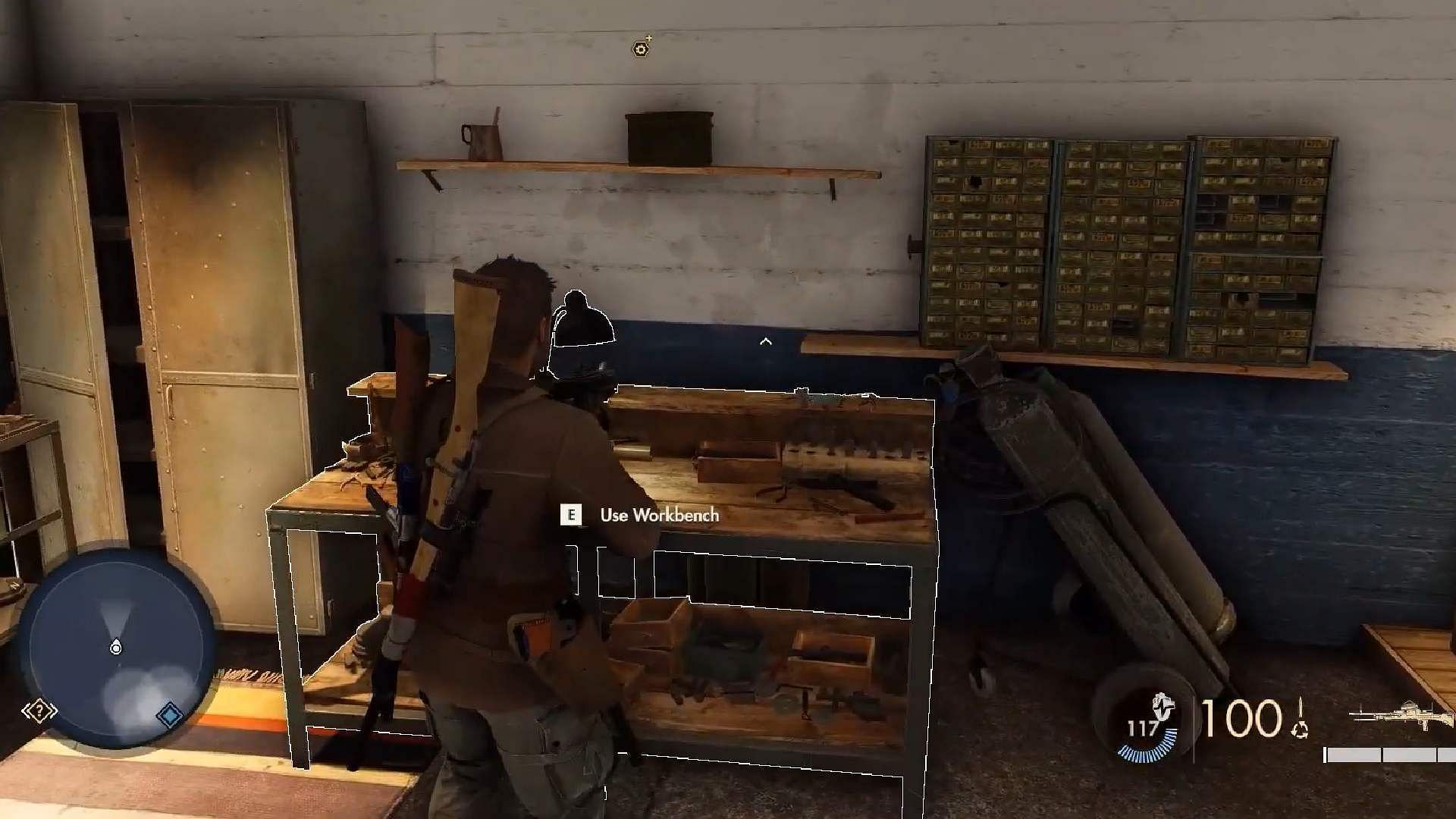 Pistol desk location from Lock, Stock, and Barrels (Image via Rebellion || YouTube/@Game Guides Channel)