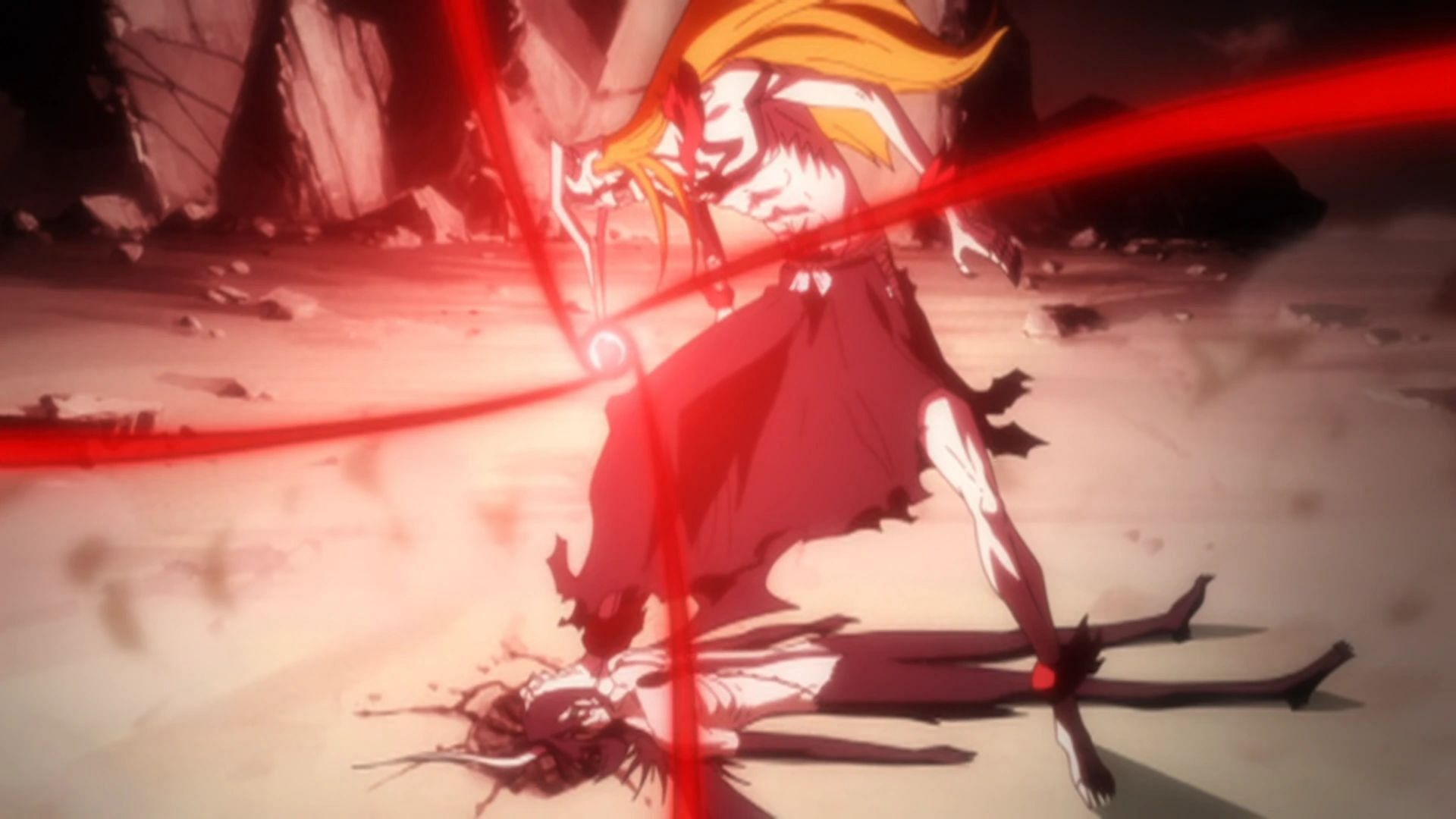 Full Hollow Ichigo&#039;s Cero in the Bleach anime (Image via Studio Pierrot)