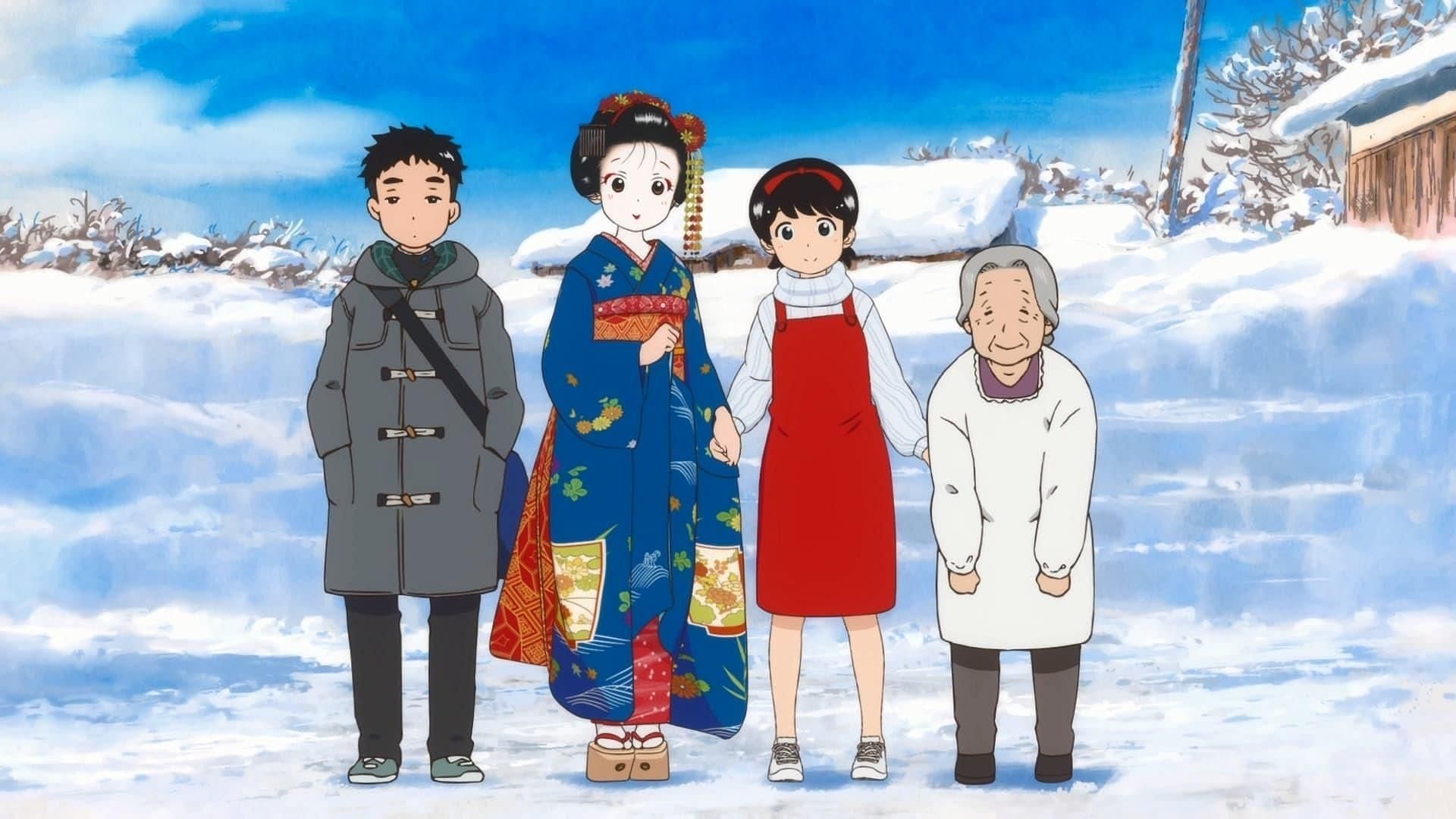 Kenta, Sumire, Kiyo, and Kiyo&#039;s Grandma as seen in the anime (Image via J.C. Staff)