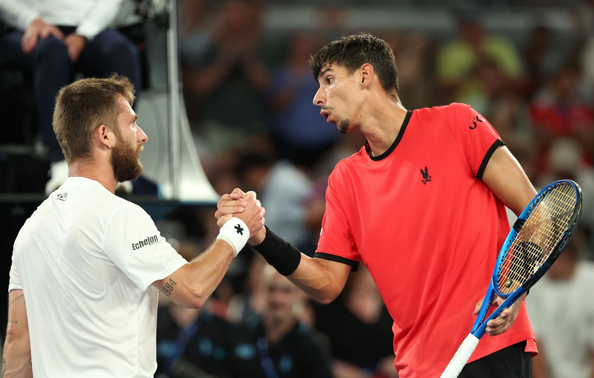 Corentin Moutet and Alexei Popyrin at the Australian Open 2025. (Photo: Getty)