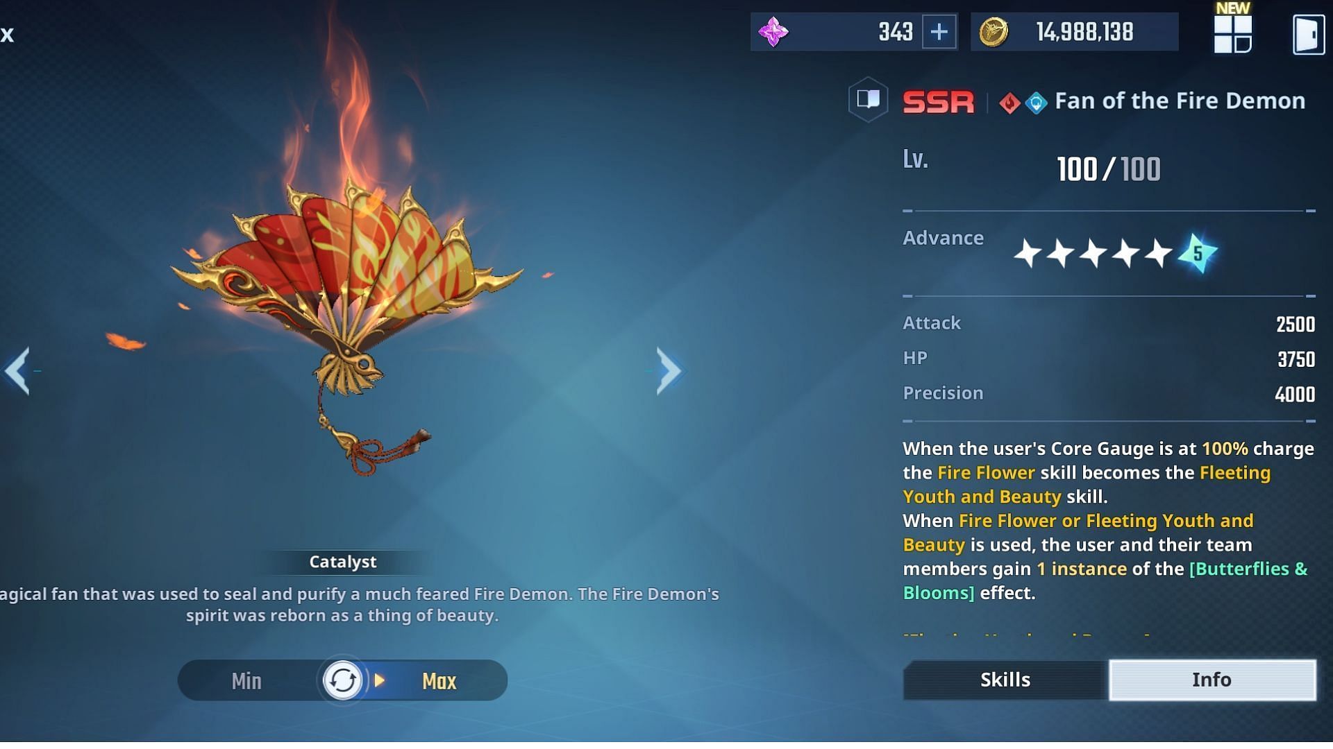 Stats of the weapon (Image via Netmarble)