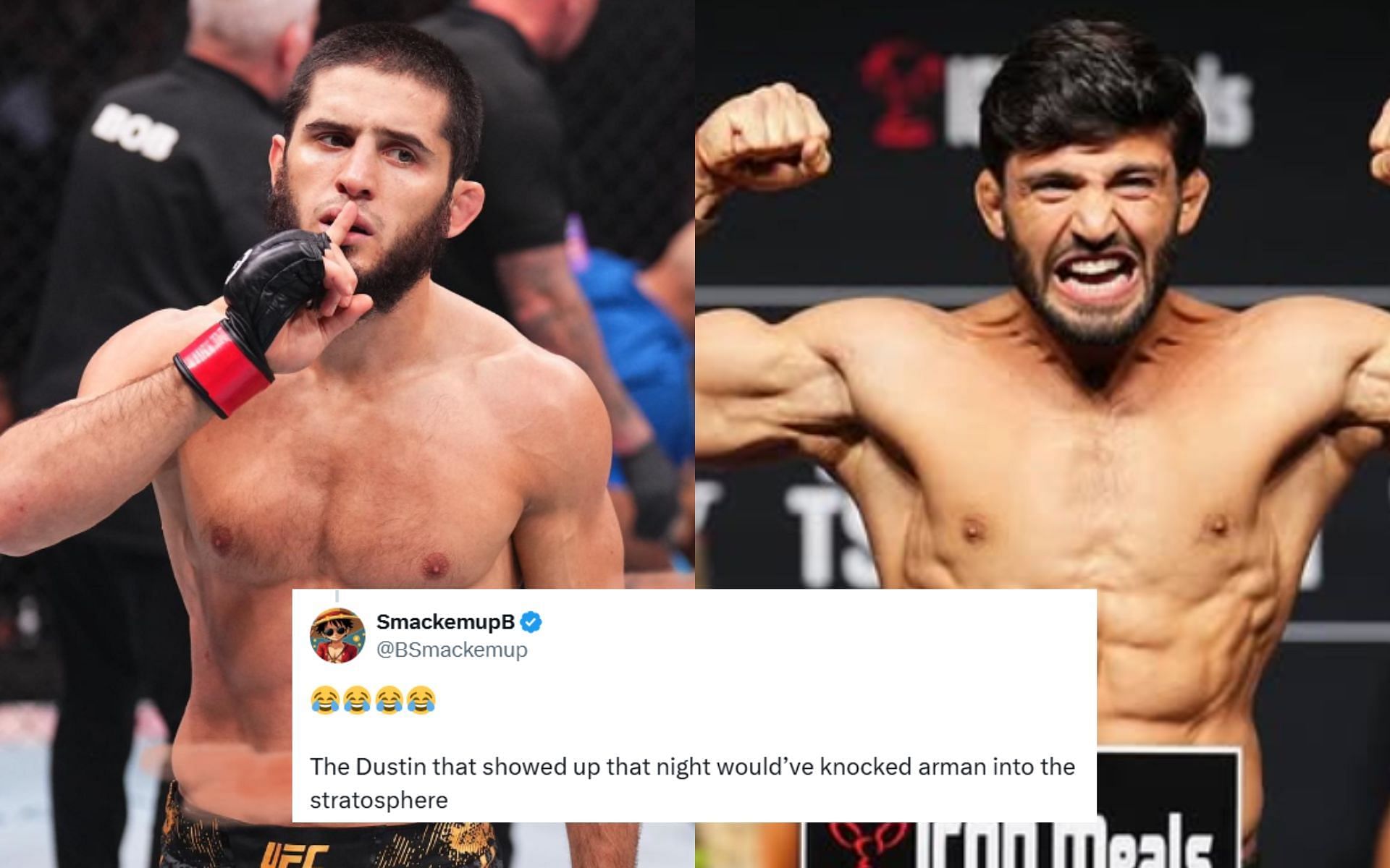 Islam Makhachev (left) and Arman Tsarukyan (right) are set to rematch at UFC 311 on Jan. 18. [Images courtesy: @islam_makhachev and @arm_011 on Instagram]