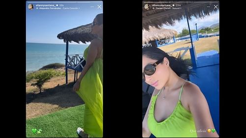 Screenshots of Elianny Santana's Instagram stories (Images from - Instagram.com/@eliannysantana_ IG Stories)