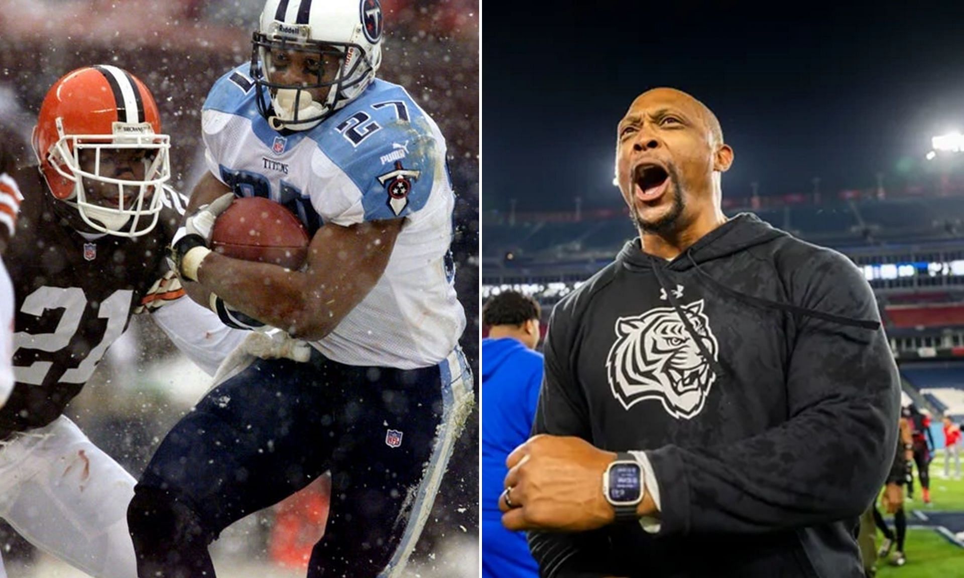 The Chicago Bears have reportedly added Tennessee State head coach Eddie George to their list of head coaching candidates. (Image credits: Imagn)