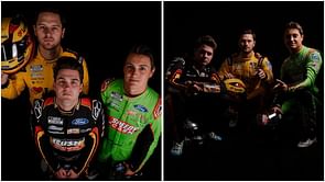 Former Tony Stewart team driver Noah Gragson celebrates his new FRM teammates