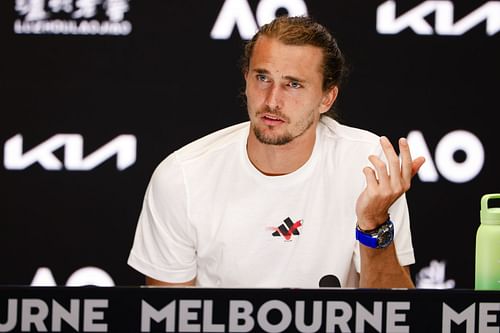 Alexander Zverev speaking in a press conference at the 2025 Australian Open [Source: Getty]