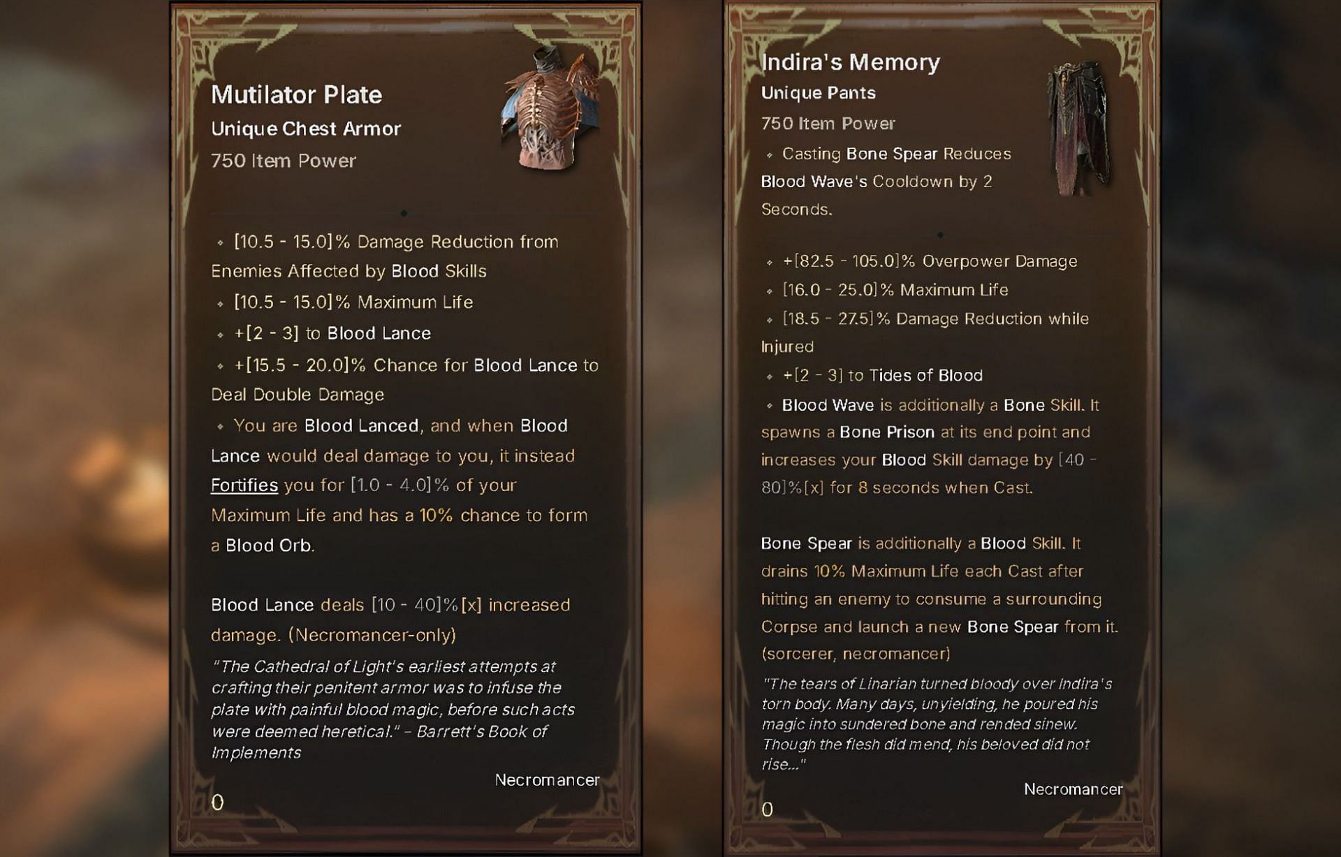 Blood Lance gear requirements (Image via Blizzard Entertainment)