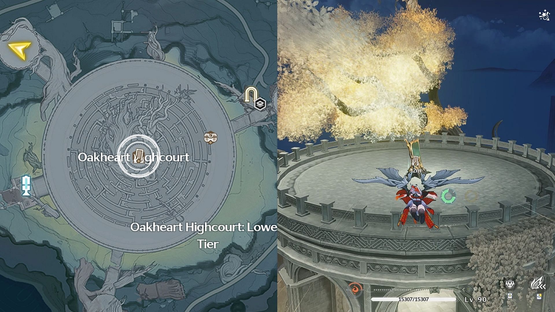 Overflowing Palette puzzle in the middle of Oakheart Highcourt (Image via Kuro Games)