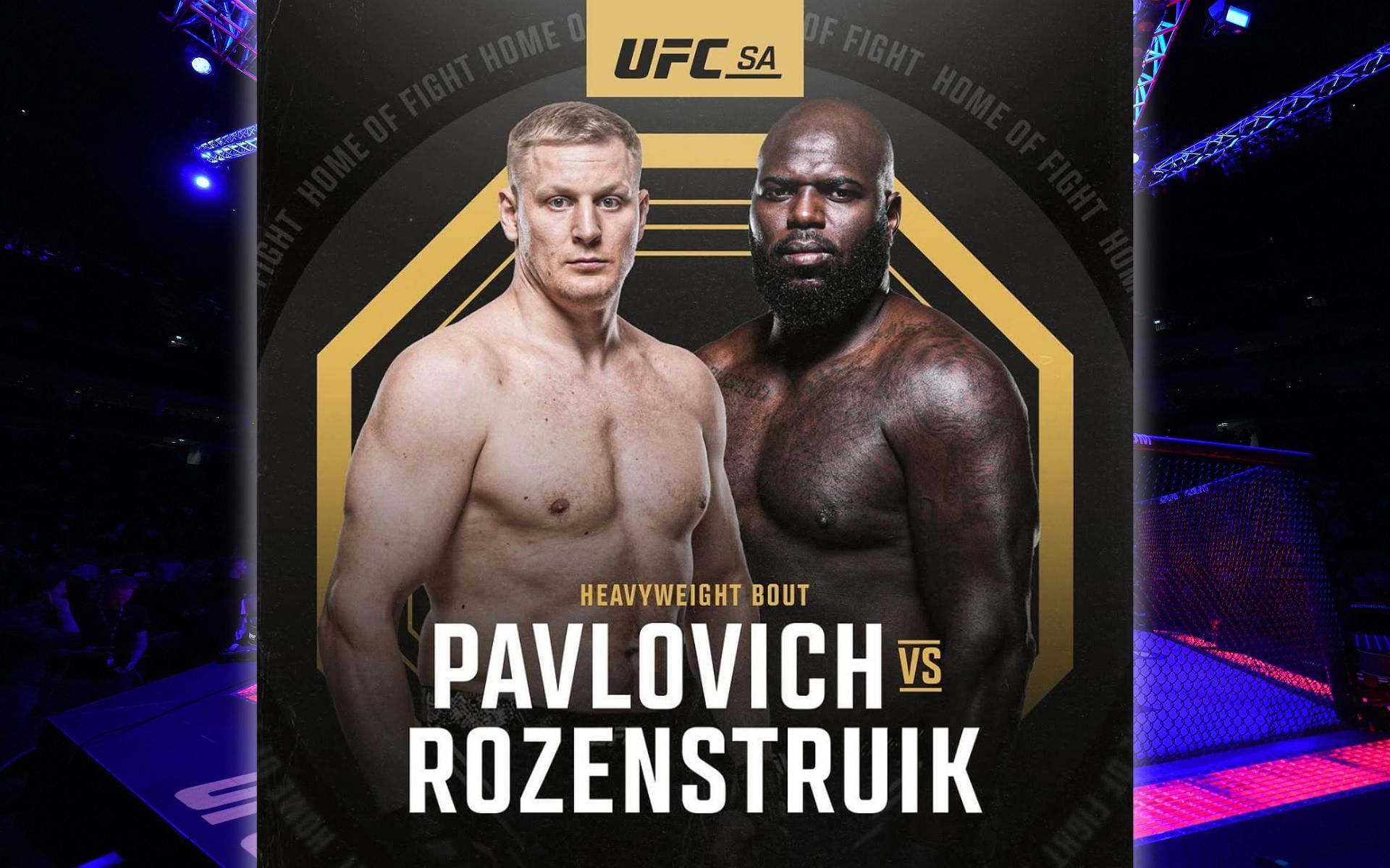 Sergei Pavlovich (left) and Jairzinho Rozenstruik (right) will lock horns on the main card of UFC Saudi Arabia. [Images courtesy: @jairzinho.rozenstruik on Instagram and Getty Images]