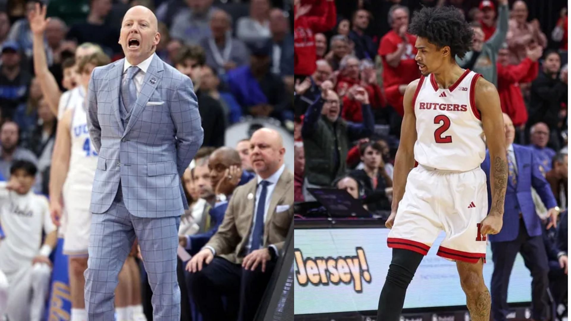 UCLA coach Mike Cronin  (left) and Rutgers star Dylan Harper (right) | Credits: IMAGN