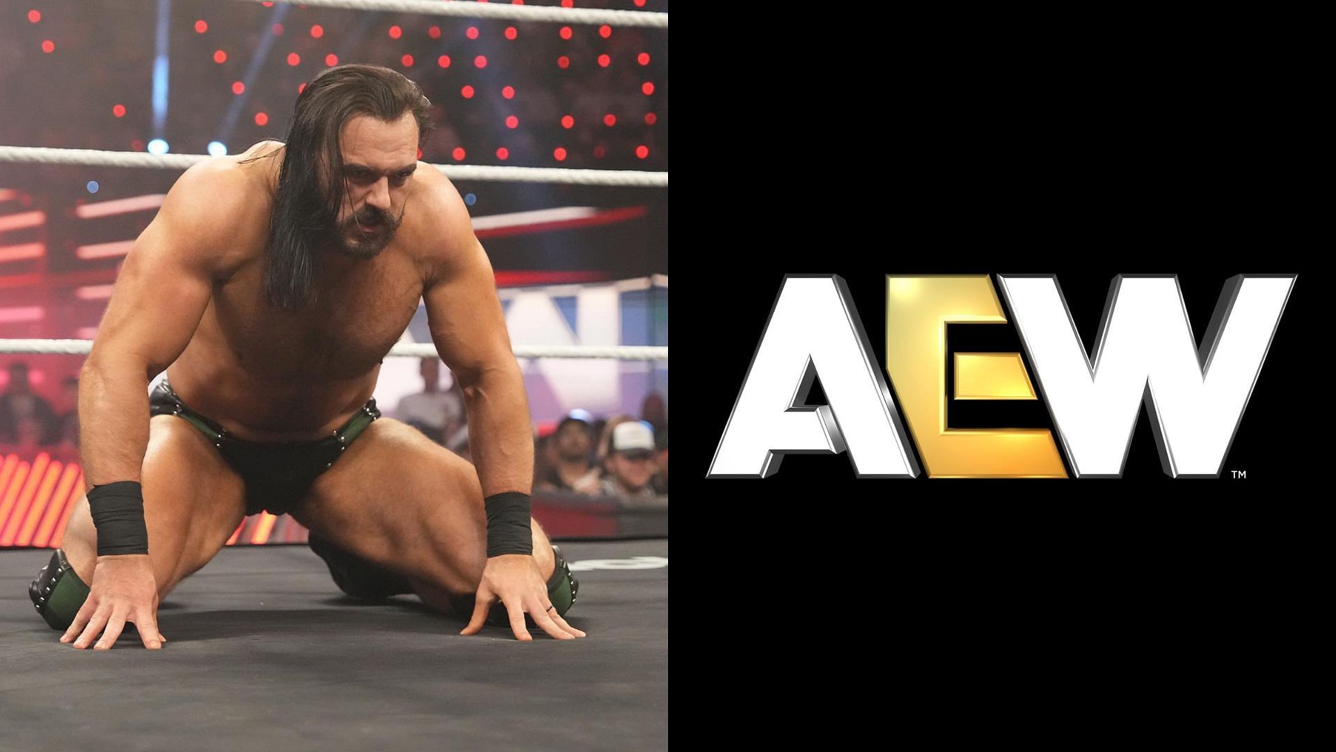 Drew McIntyre (left) and AEW logo (right). (Image credits: Drew McIntyre