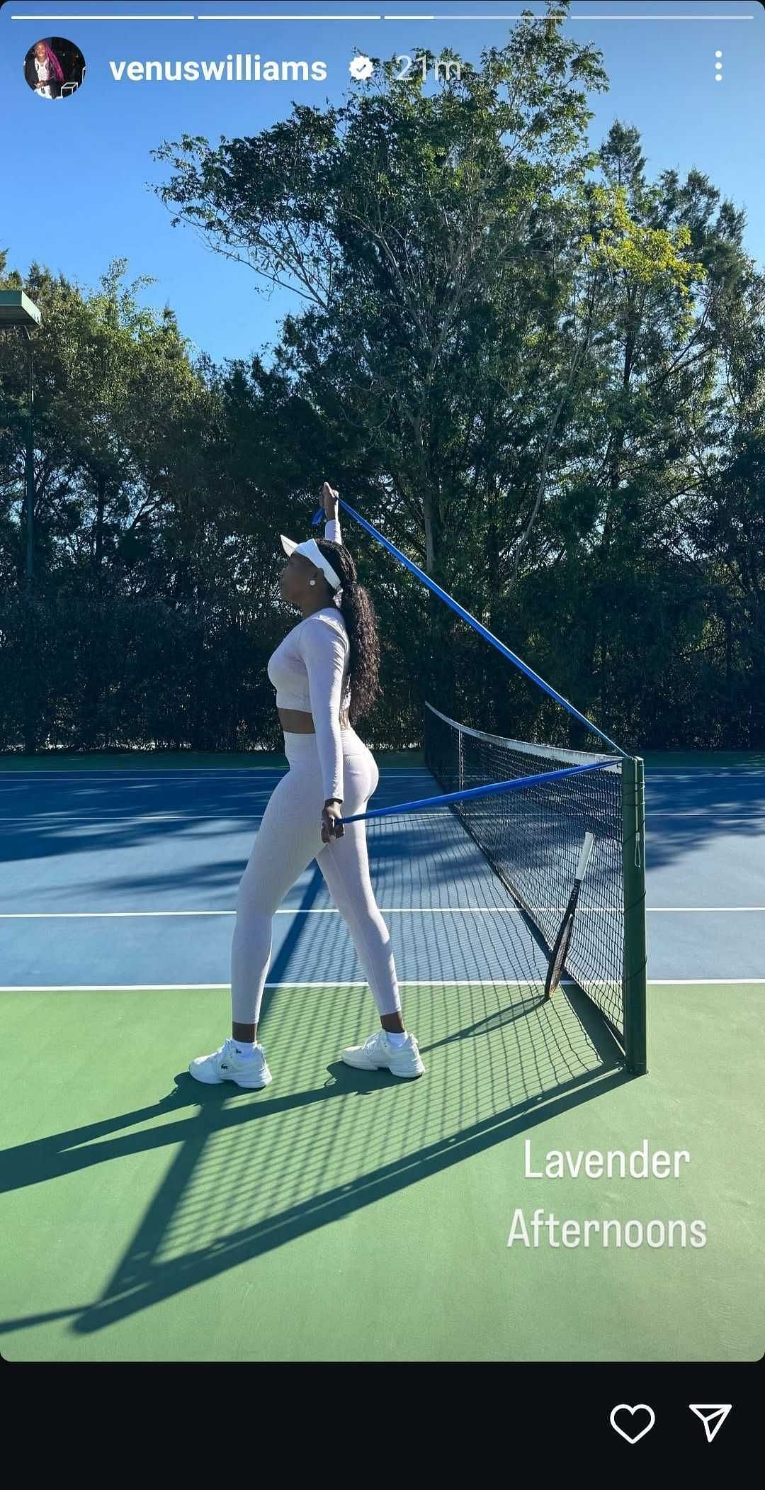 Screengrab of Venus Williams&#039; Instagram story (@venuswilliams)