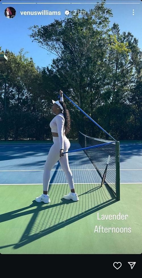 Screengrab of Venus Williams' Instagram story (@venuswilliams)