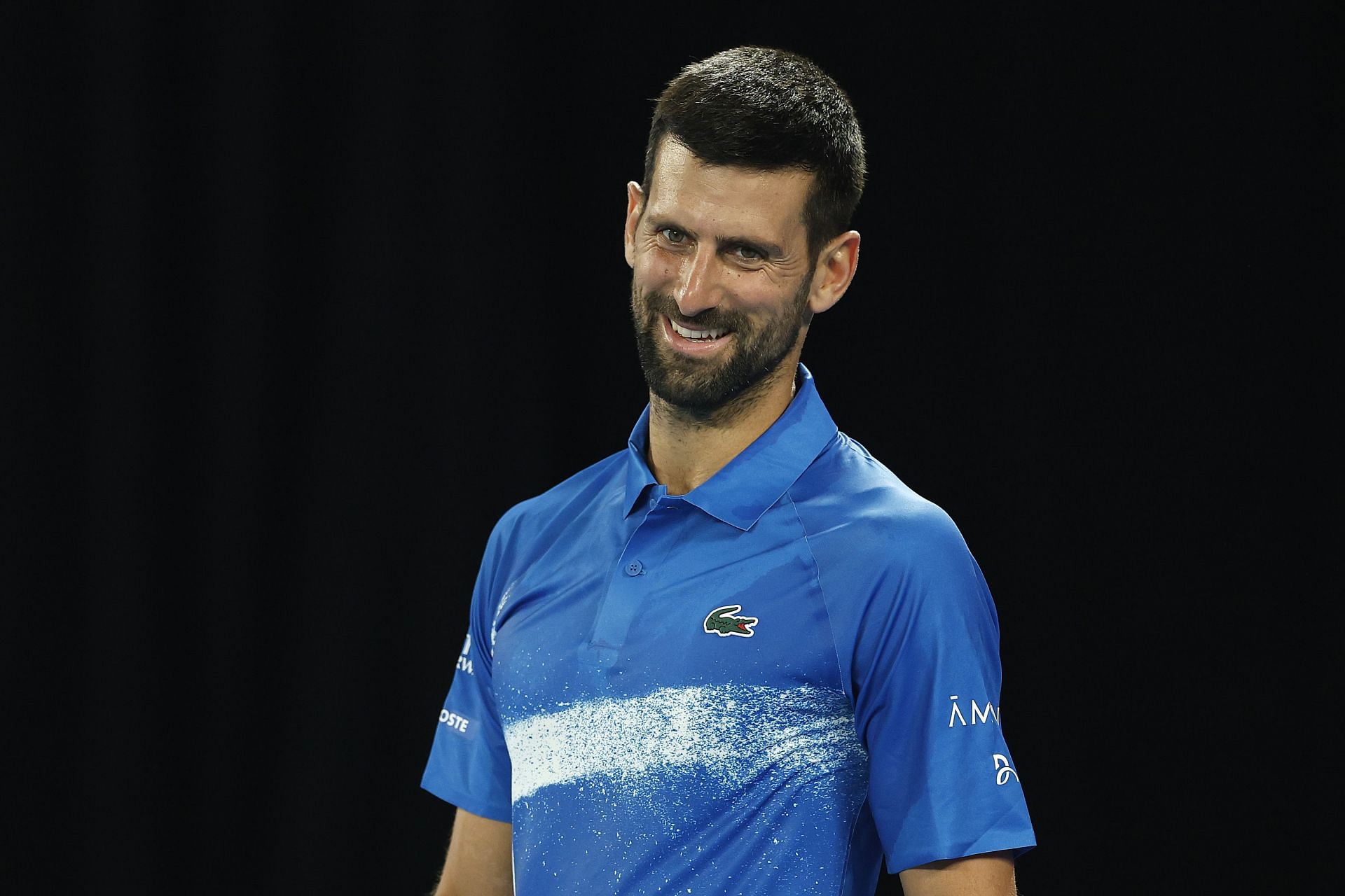 Novak Djokovic during charity exhibition (Source: Getty Images)