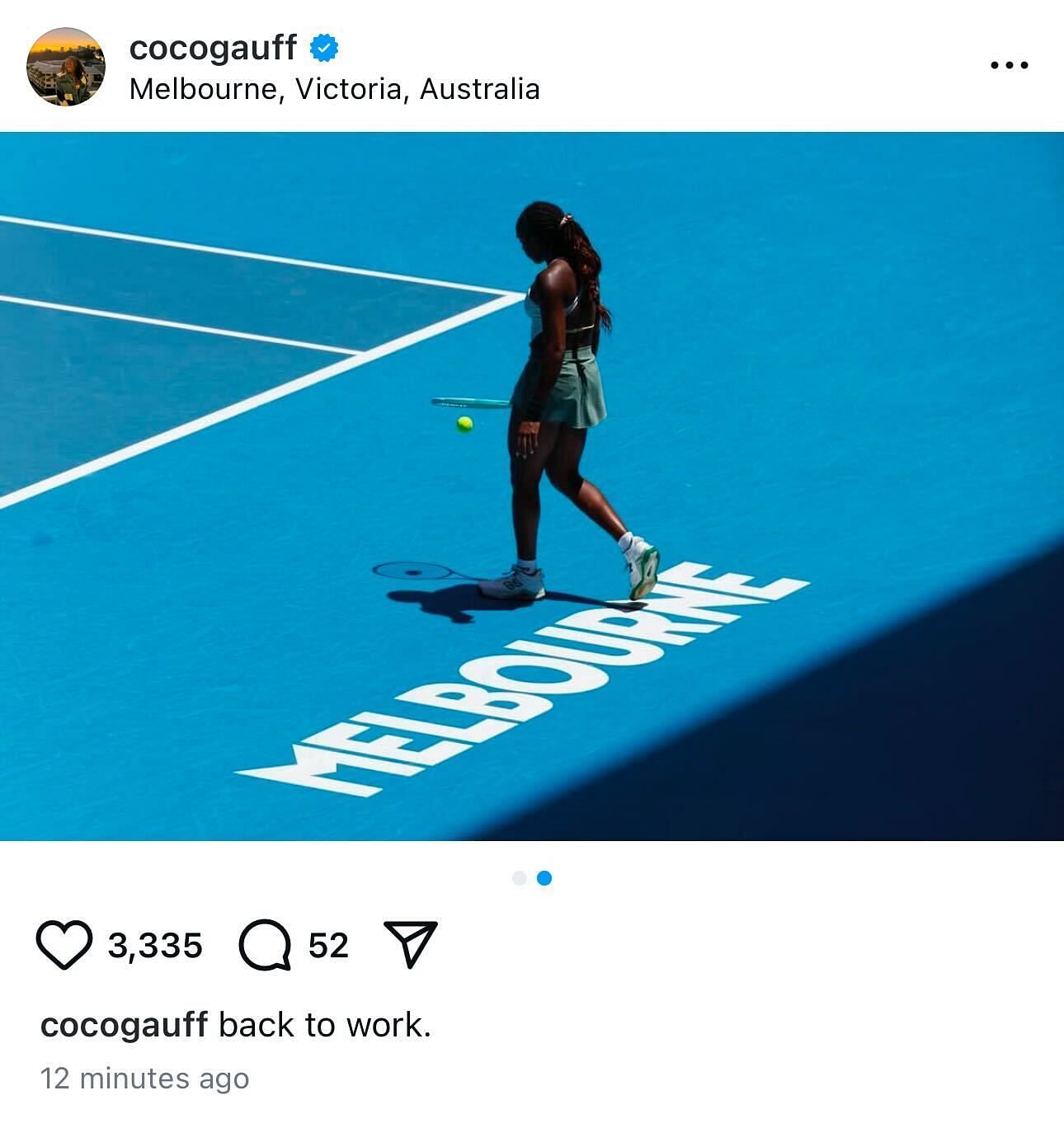 Screengrab from Coco Gauff&#039;s Instagram @cocogauff