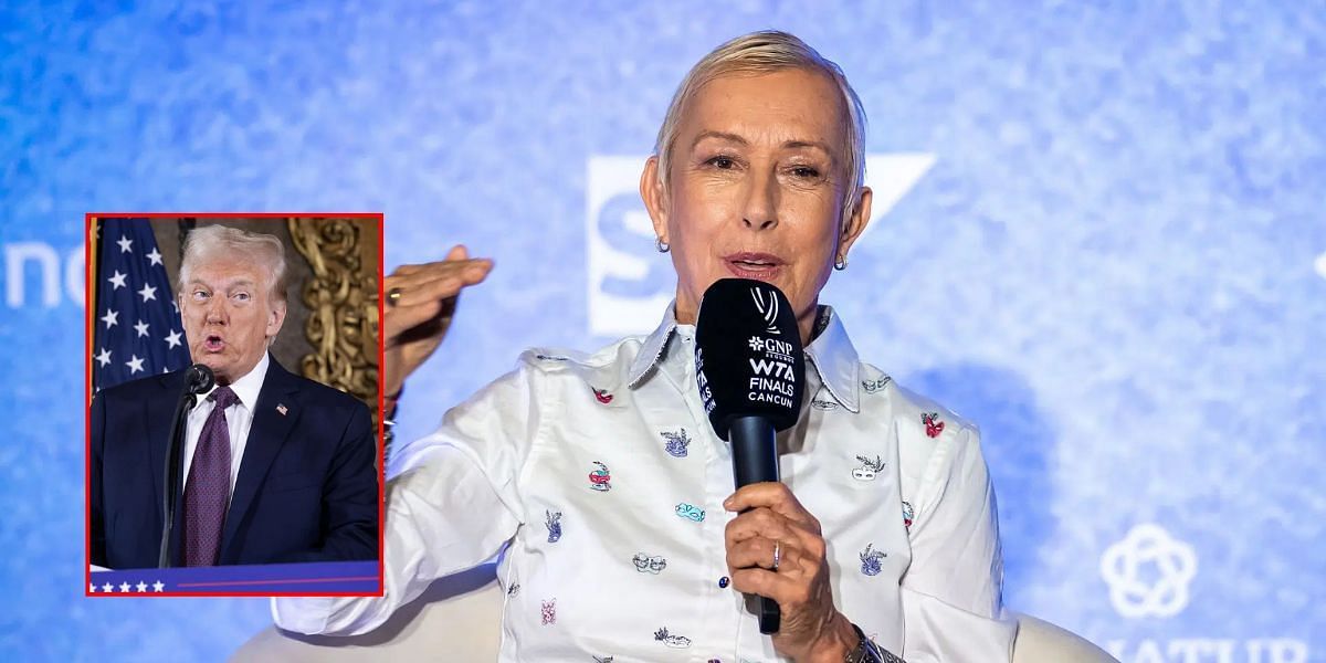 Martina Navratilova, Donald Trump (inset) (Images via GETTY)