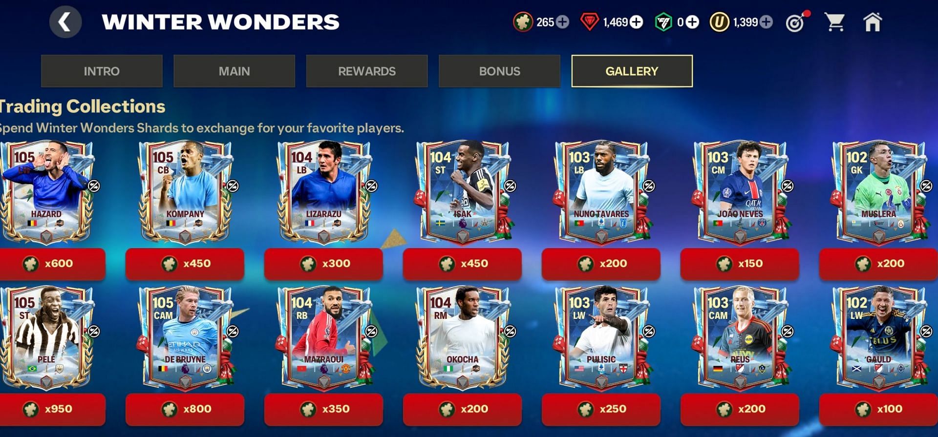 Week 3 EA FC Mobile Winter Wonders Trading Collections cards (Image via EA Sports)