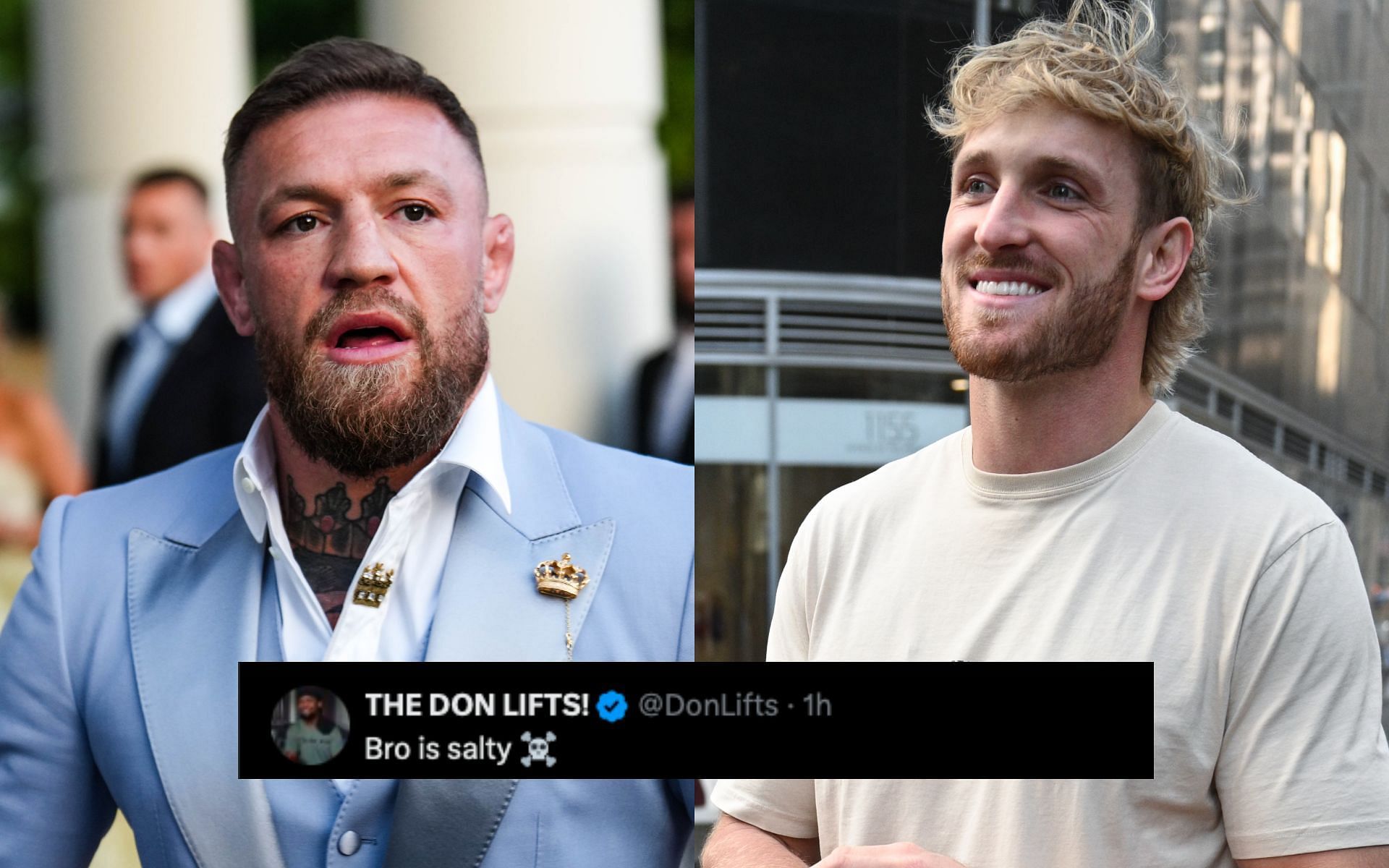 Fans on Logan Paul (right) ripping Conor McGregor