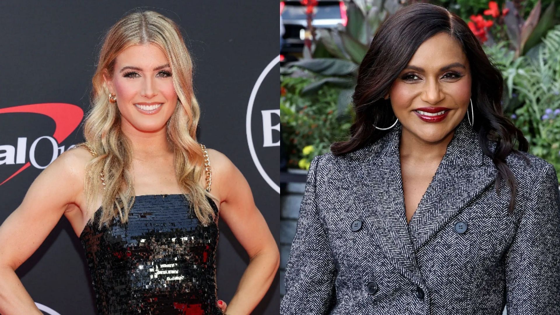 Eugenis Bouchard (L); Mindy Kaling (R); Source - Getty