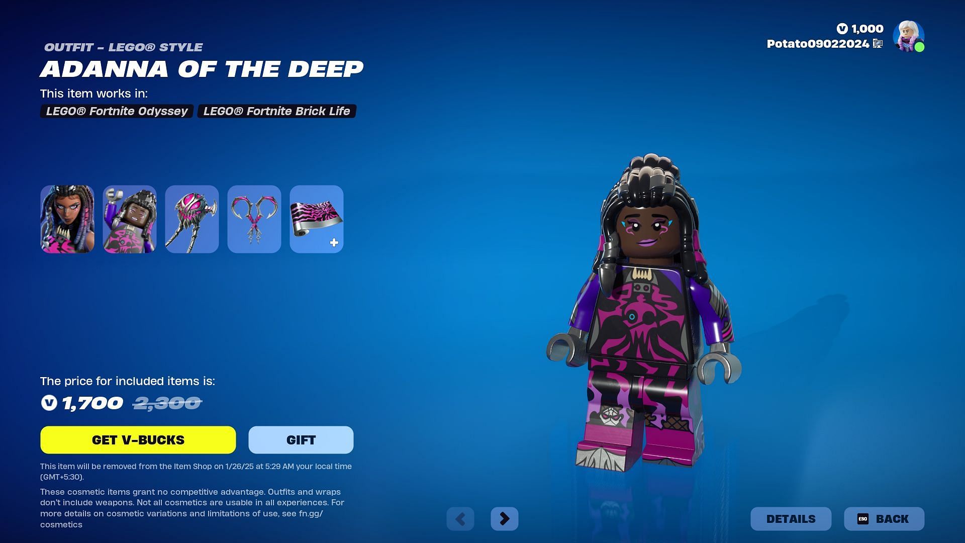 Adanna Of The Deep will remain listed until January 26, 2025 (Image via Epic Games)