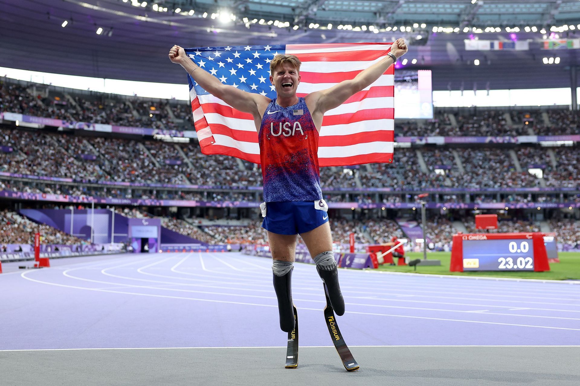 Hunter Woodhall at the Para Athletics - Paris 2024 Summer Paralympic Games: Day 9 - Source: Getty