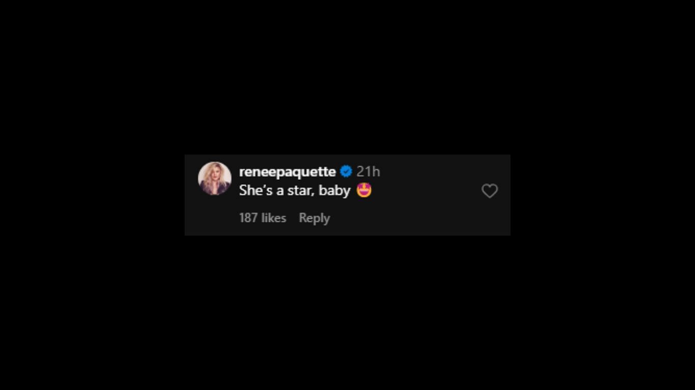 Screenshot of Renee Paquette&#039;s comment on Saraya&#039;s post. [Image source: Instagram]