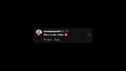 Screenshot of Renee Paquette's comment on Saraya's post. [Image source: Instagram]