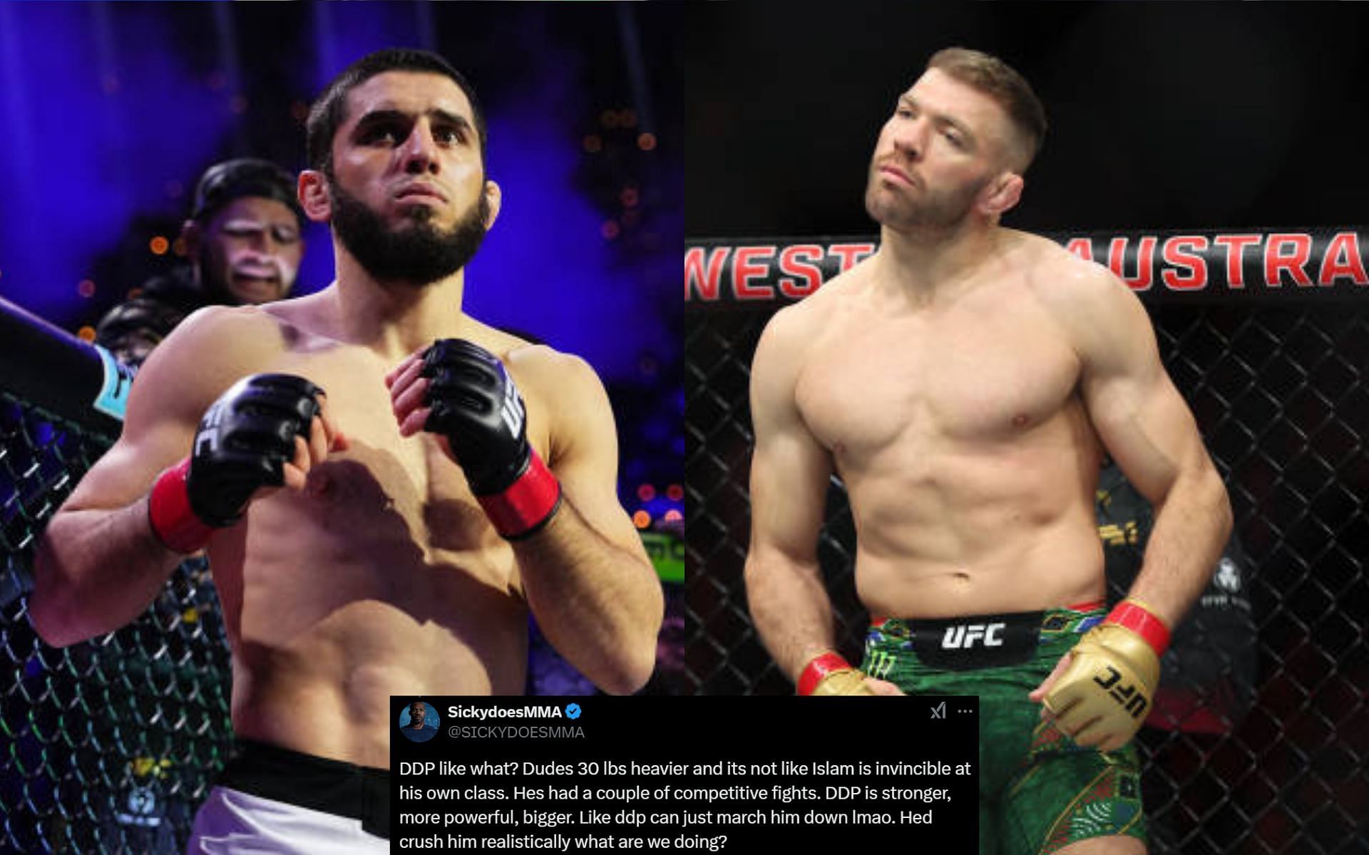 Fans weigh in on potential Islam Makhachev (left) vs. Dricus du Plessis (right) matchup [Image credits: Getty Images]