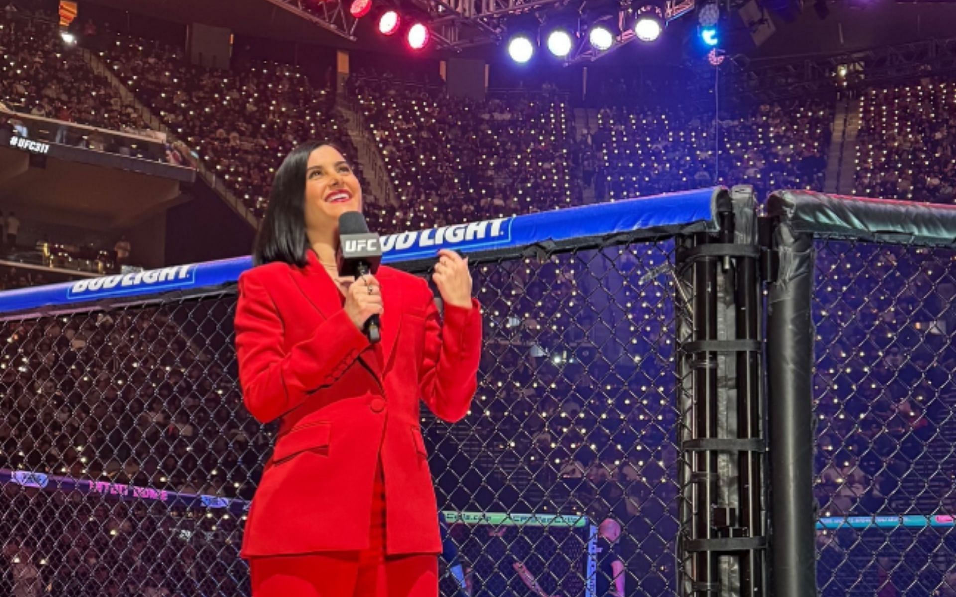 Screenshot of Megan Olivi&#039;s behind-the-curtain post of UFC 311 [Image courtesy: @meganolivi on Instagram]