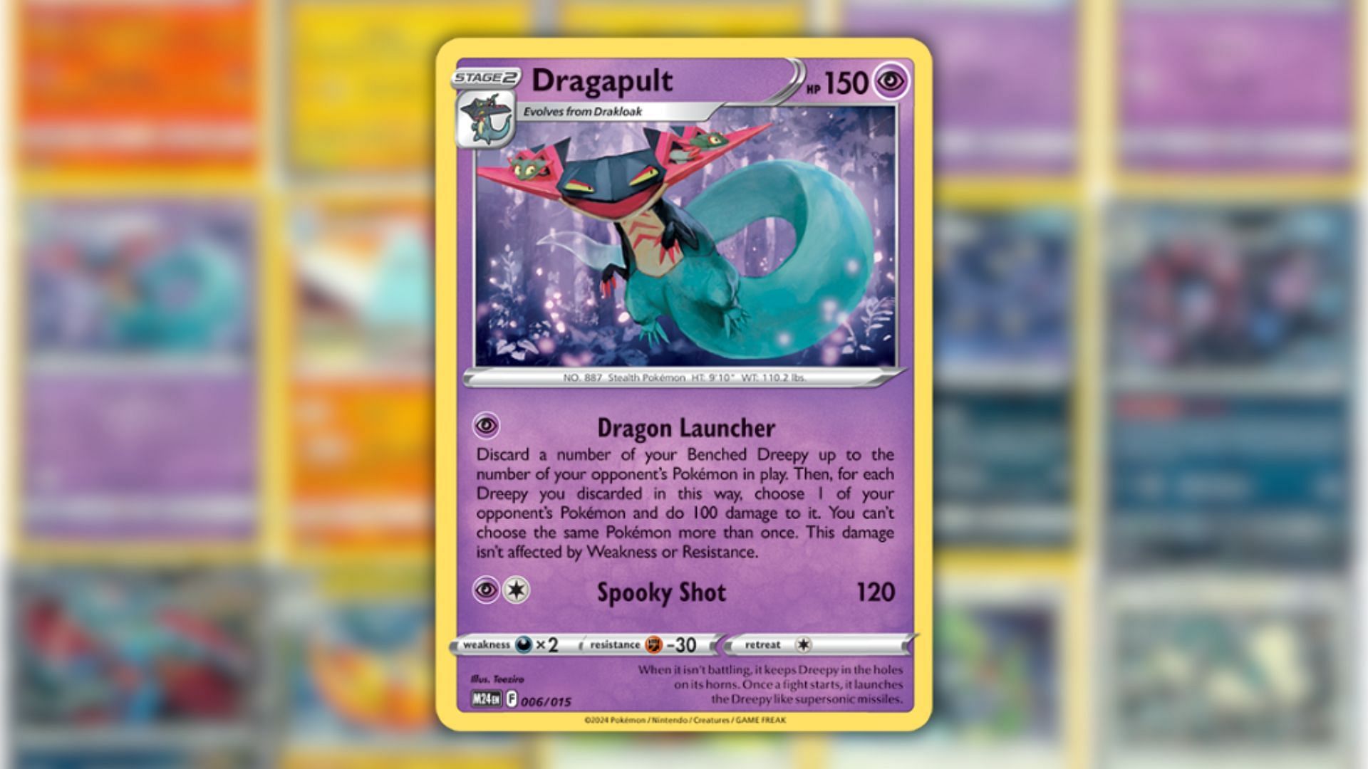 Dragapult&#039;s card that you can get from the Happy Meal (Image via The Pokemon Company)