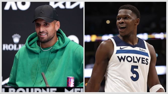 Nick Kyrgios rocks $3.1 billion-worth NBA team's 2x All-Star Anthony Edwards jersey at Australian Open practice