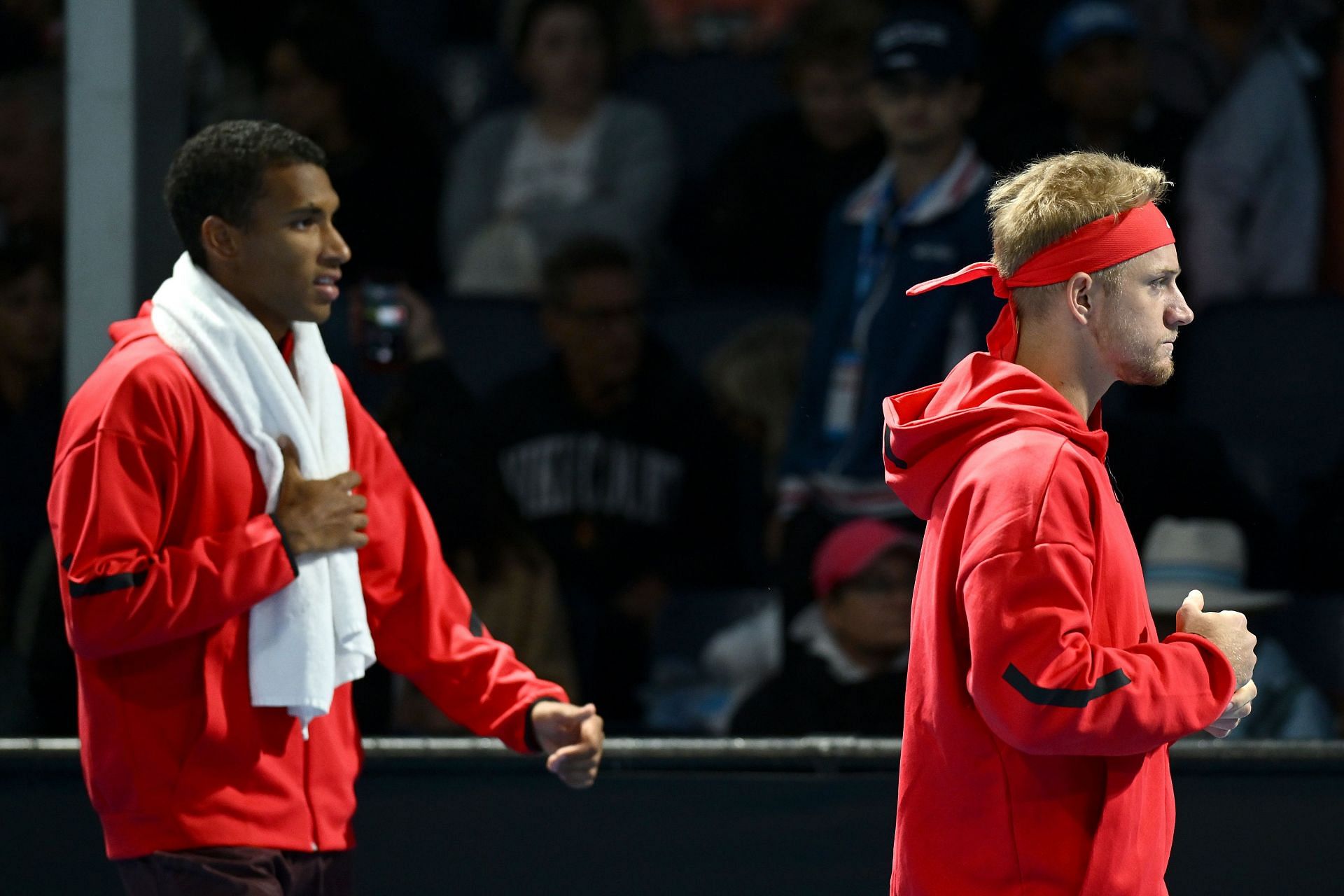 Alejandro Davidovich Fokina and Felix Auger-Aliassime at the 2025 Australian Open. (Source: Getty)