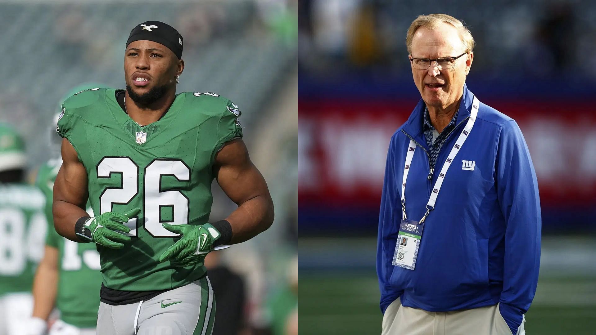 WATCH: Saquon Barkley clowns $500,000,000 Giants owner John Mara in new commercial (Image Source: GETTY)